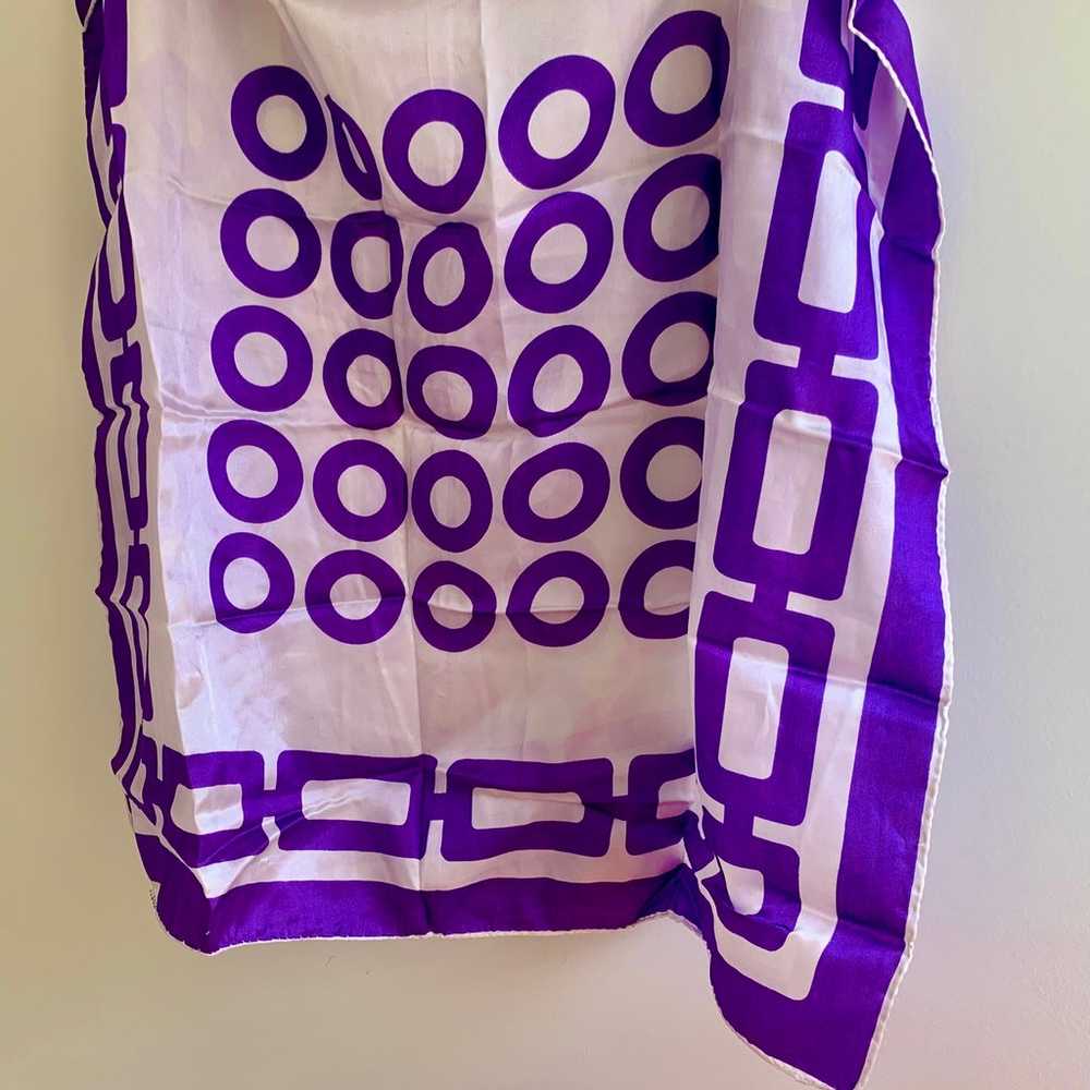 Vintage Italian Purple and White Geometric Print … - image 8