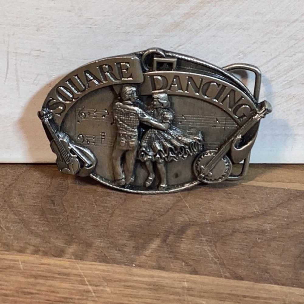 Vintage Country Western Square Dancing Belt Buckle - image 1