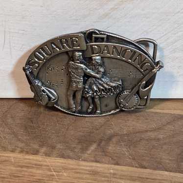 Vintage Country Western Square Dancing Belt Buckle - image 1