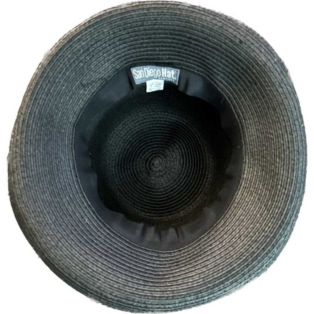 San Diego Hat Co Fedora Women’s Black Straw Curve… - image 3