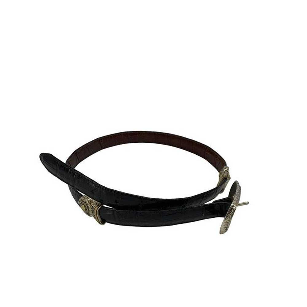 Brighton Marcus 2 Tone Belt VTG Black & Brown Lea… - image 4