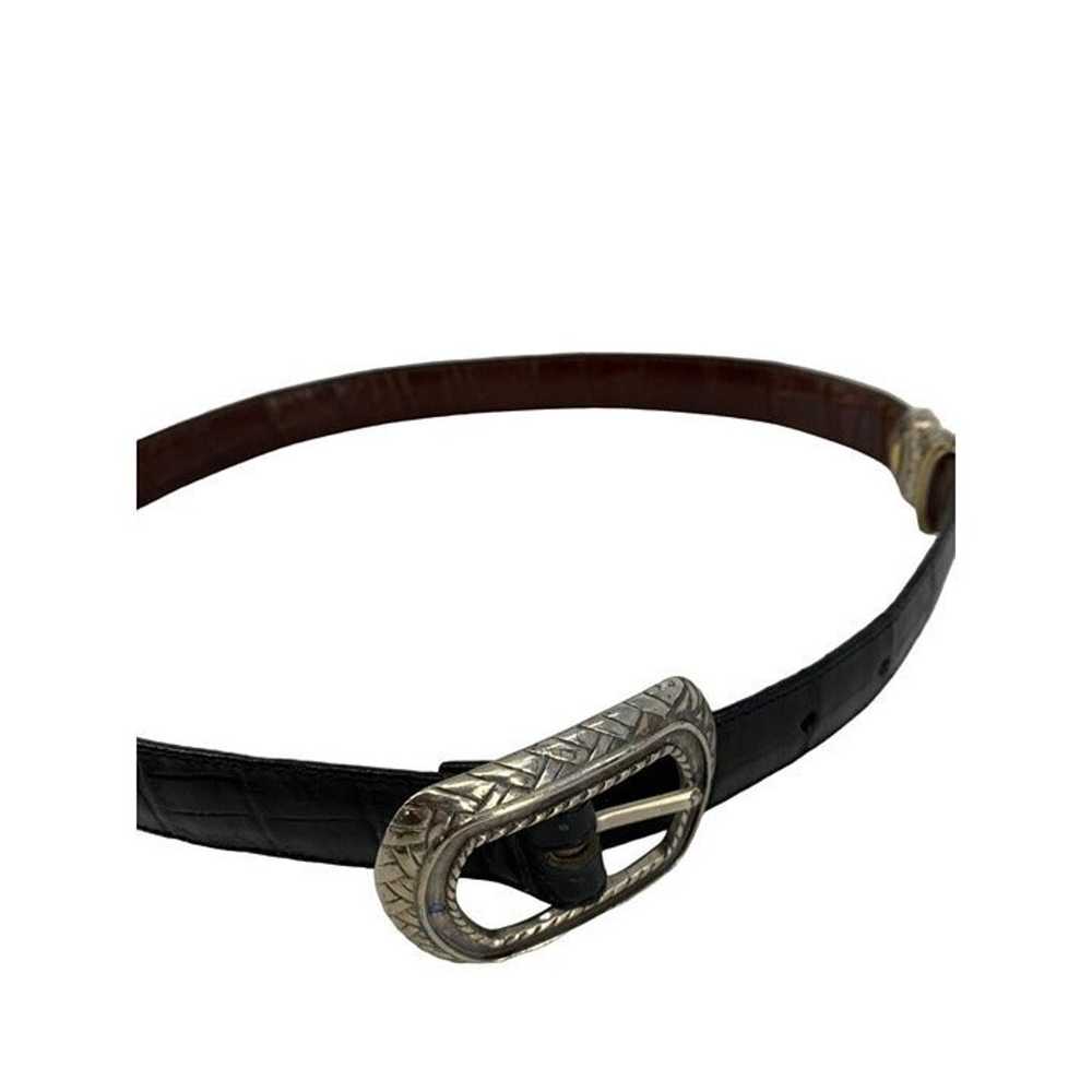 Brighton Marcus 2 Tone Belt VTG Black & Brown Lea… - image 6