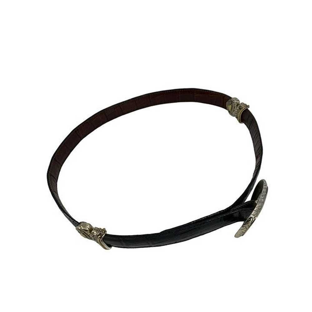 Brighton Marcus 2 Tone Belt VTG Black & Brown Lea… - image 7