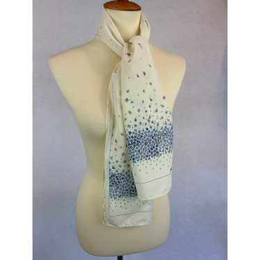 Vintage Jim Renoir Scarf Long Rectangle Ivory Blu… - image 1