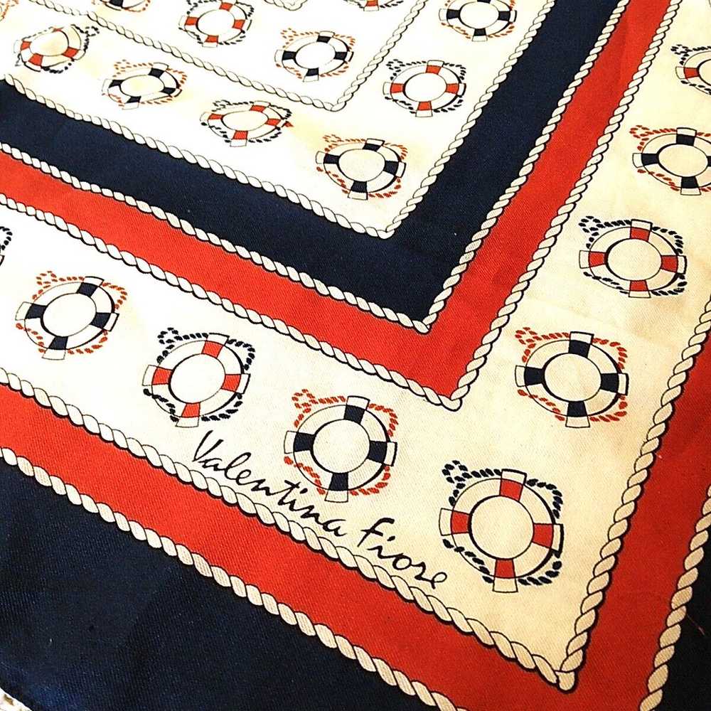 Nautical Scarf Made in Italy 26" Square Valentina… - image 1