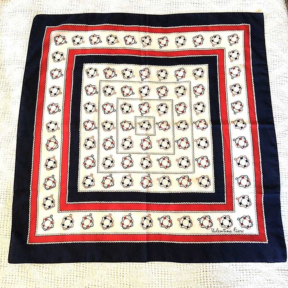 Nautical Scarf Made in Italy 26" Square Valentina… - image 4