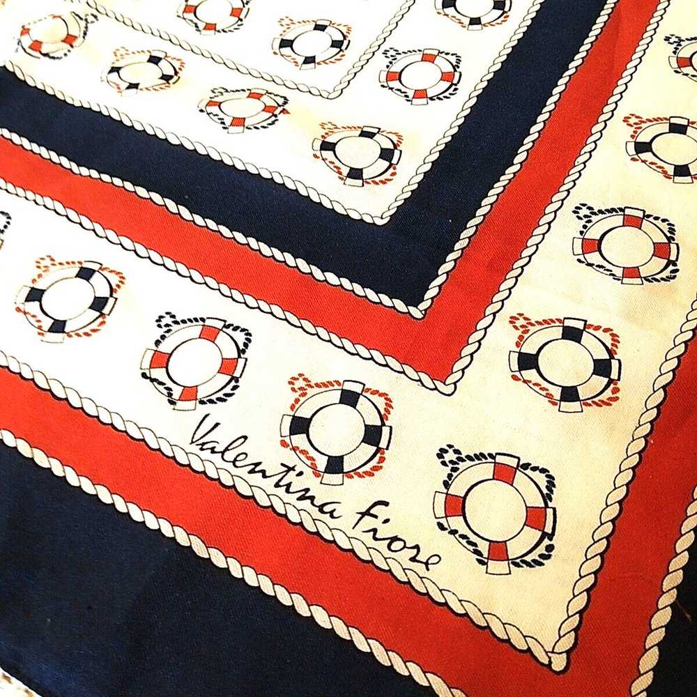 Nautical Scarf Made in Italy 26" Square Valentina… - image 5