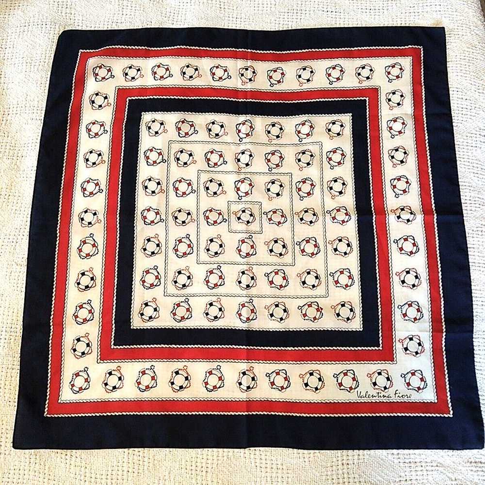 Nautical Scarf Made in Italy 26" Square Valentina… - image 6