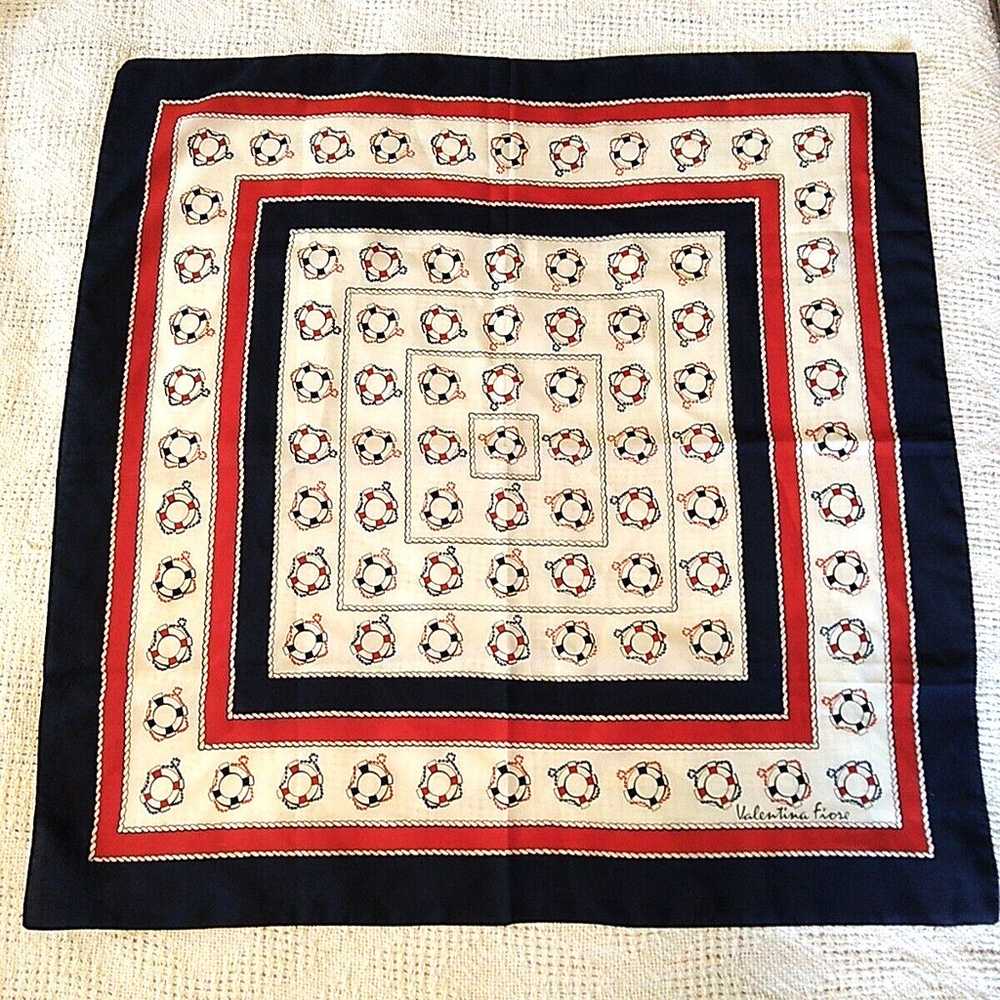 Nautical Scarf Made in Italy 26" Square Valentina… - image 9