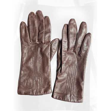 Vintage Fownes Women's Gloves Brown Genuine Leath… - image 1