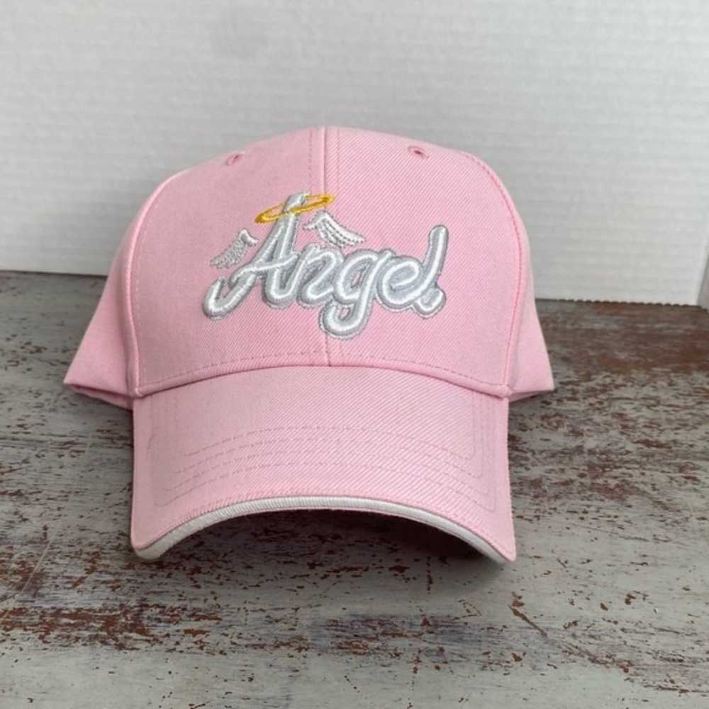 Vintage Y2K 2000s Angel Embroidered pink Hat - image 5