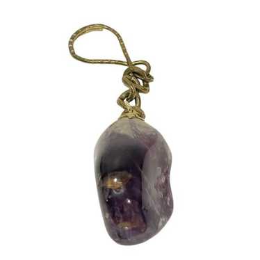 Vintage Amethyst Gemstone Keychain Charm Pendant … - image 1