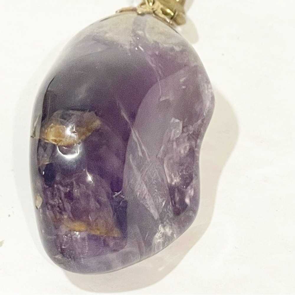 Vintage Amethyst Gemstone Keychain Charm Pendant … - image 2