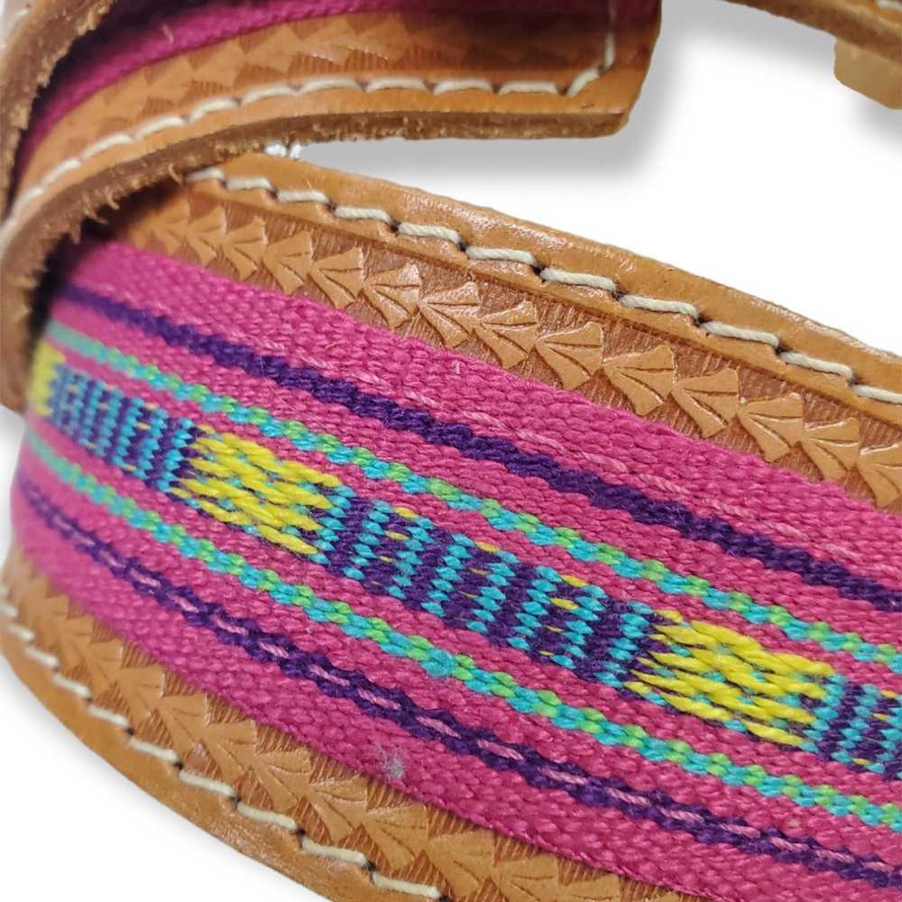 Aztec SZ S VTG Leather Western Belt BOHO - image 3