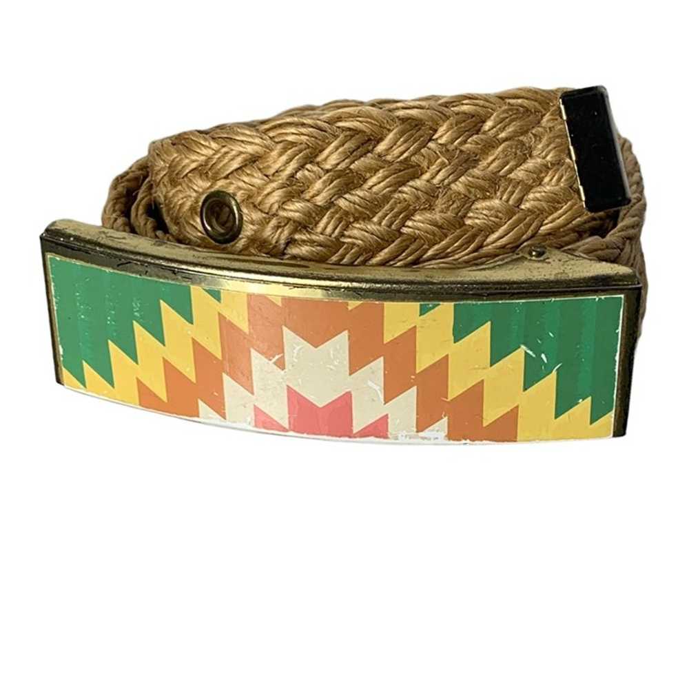 Vintage 90s Southwestern Braided Rope Belt Small - image 1