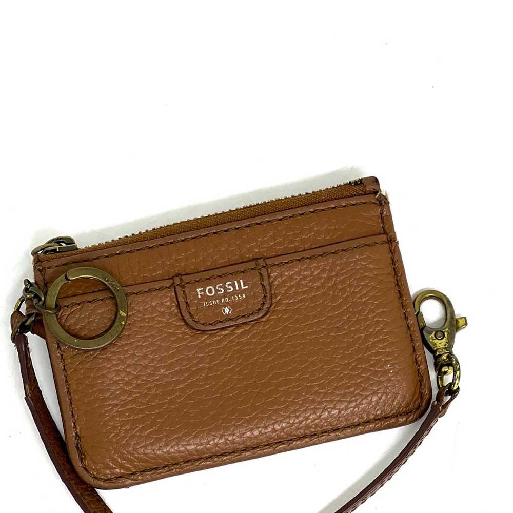 FOSSIL~VINTAGE~Brown Leather Mini Clutch Bag - image 1