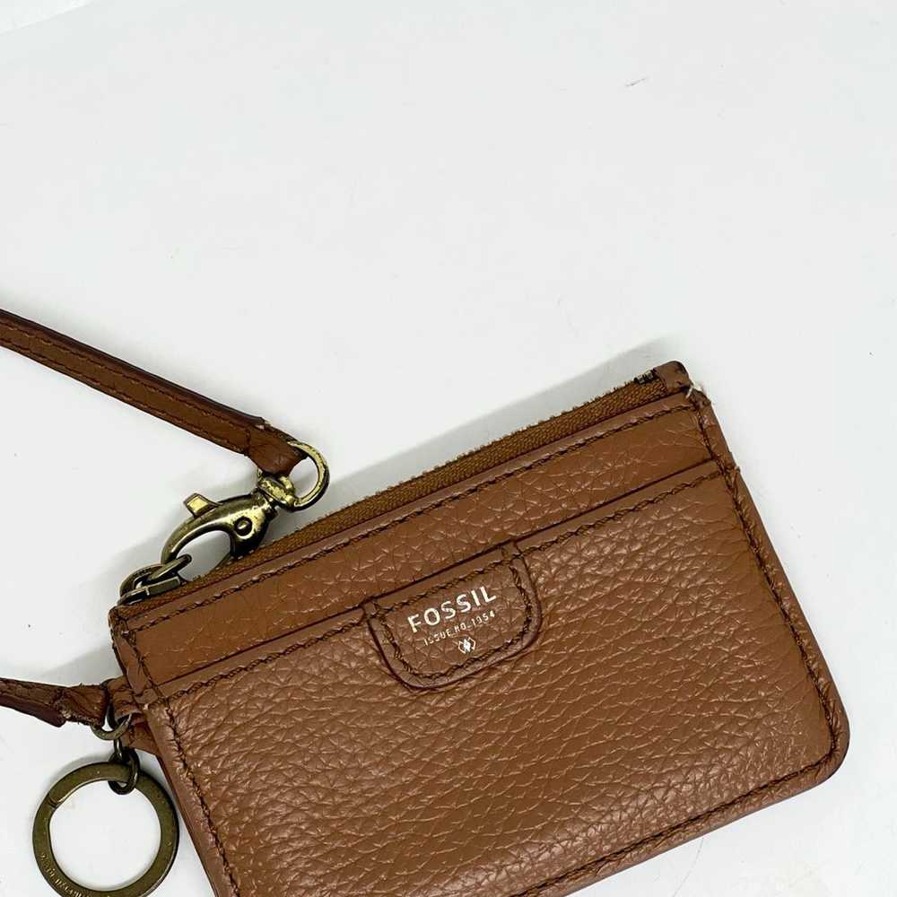 FOSSIL~VINTAGE~Brown Leather Mini Clutch Bag - image 2