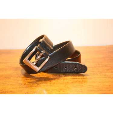 VINTAGE BLACK LEATHER Belt,vintage black leather … - image 1