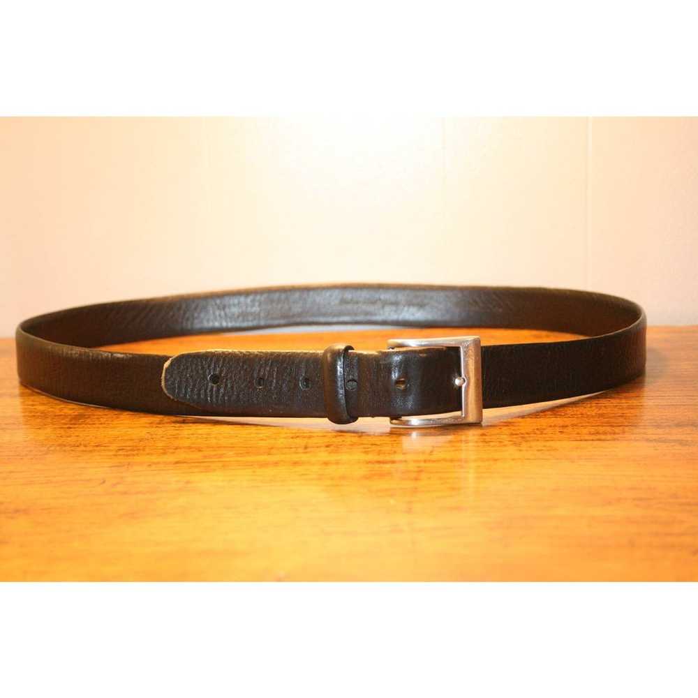 VINTAGE BLACK LEATHER Belt,vintage black leather … - image 2