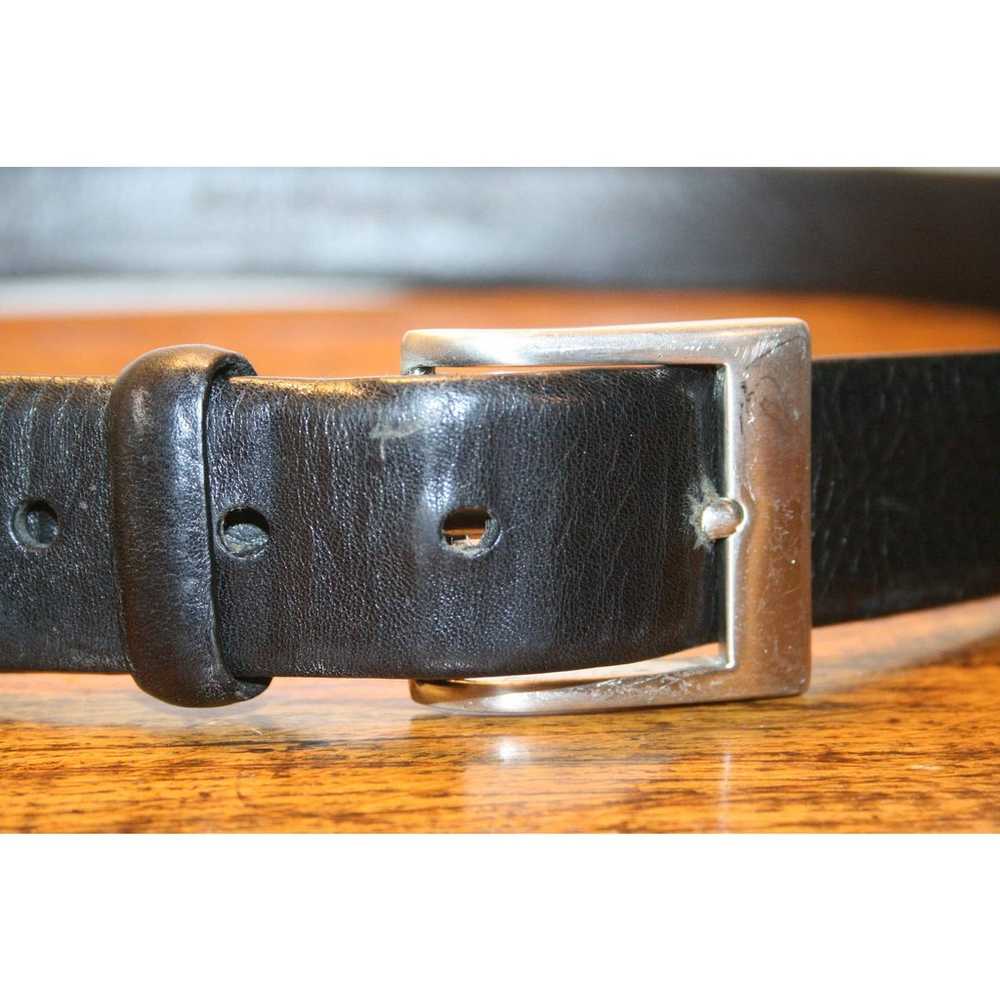 VINTAGE BLACK LEATHER Belt,vintage black leather … - image 4