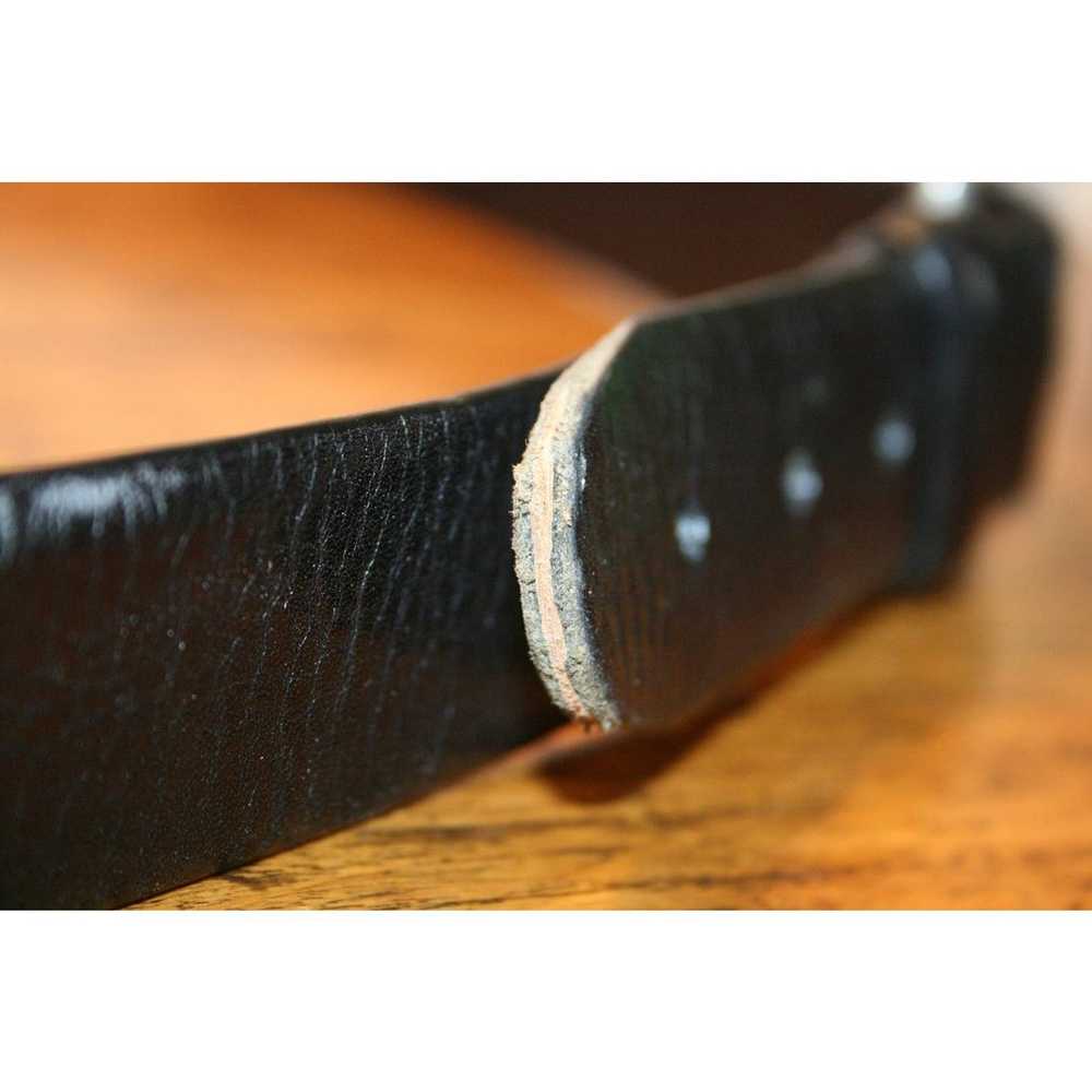 VINTAGE BLACK LEATHER Belt,vintage black leather … - image 7