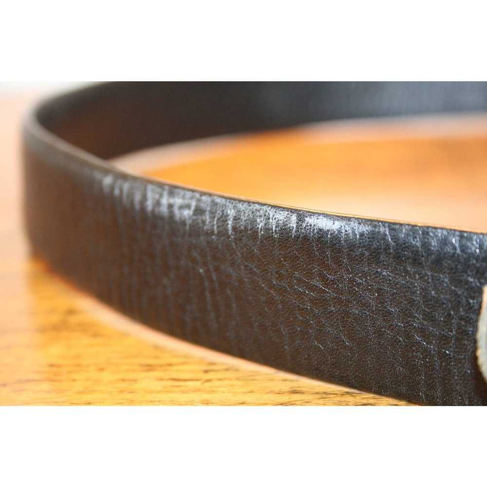 VINTAGE BLACK LEATHER Belt,vintage black leather … - image 8