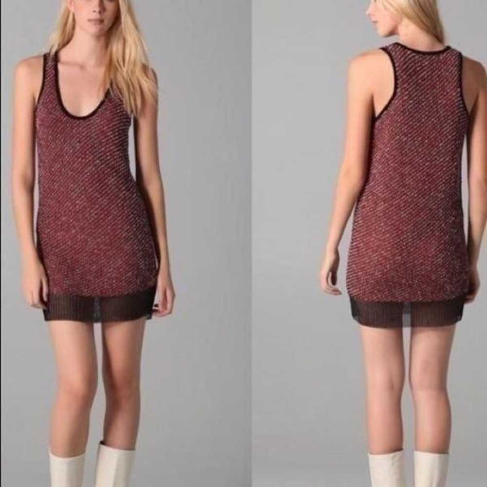 Alexander Wang Metallic boucle and mesh tank dres… - image 1