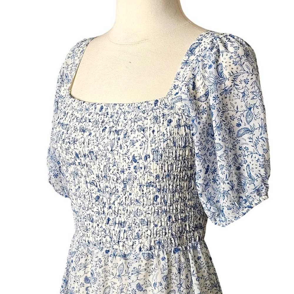 Jessica Simpson Ditsy Floral Midi Dress in Blue S… - image 3