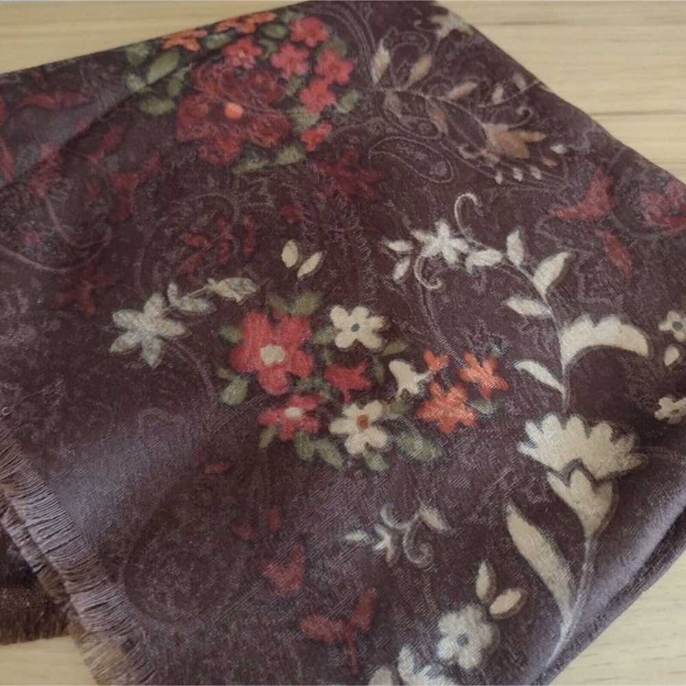 Vintage Laura Ashley Brown Floral Flower Square S… - image 2