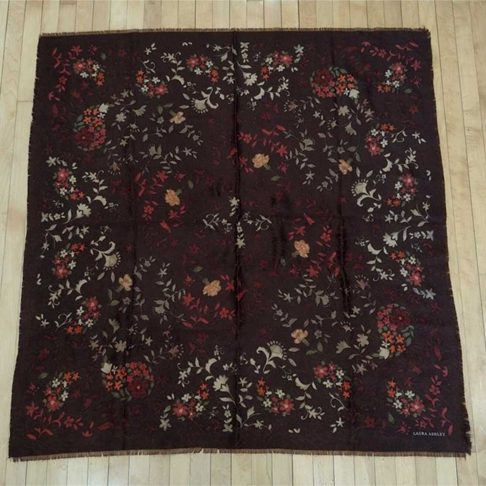 Vintage Laura Ashley Brown Floral Flower Square S… - image 3