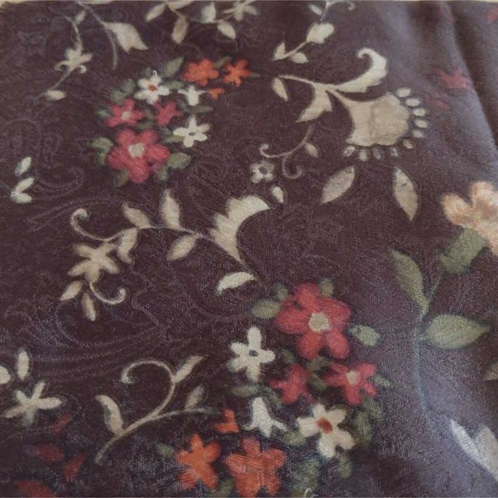 Vintage Laura Ashley Brown Floral Flower Square S… - image 4