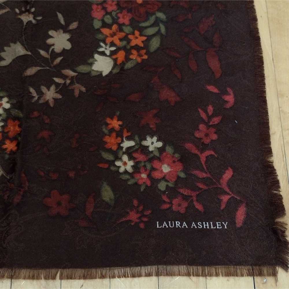 Vintage Laura Ashley Brown Floral Flower Square S… - image 5