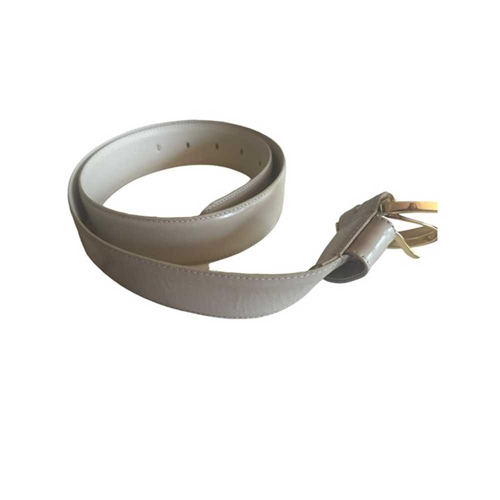 Liz Claiborne Belt Taupe Vintage 1980s Leather Si… - image 2