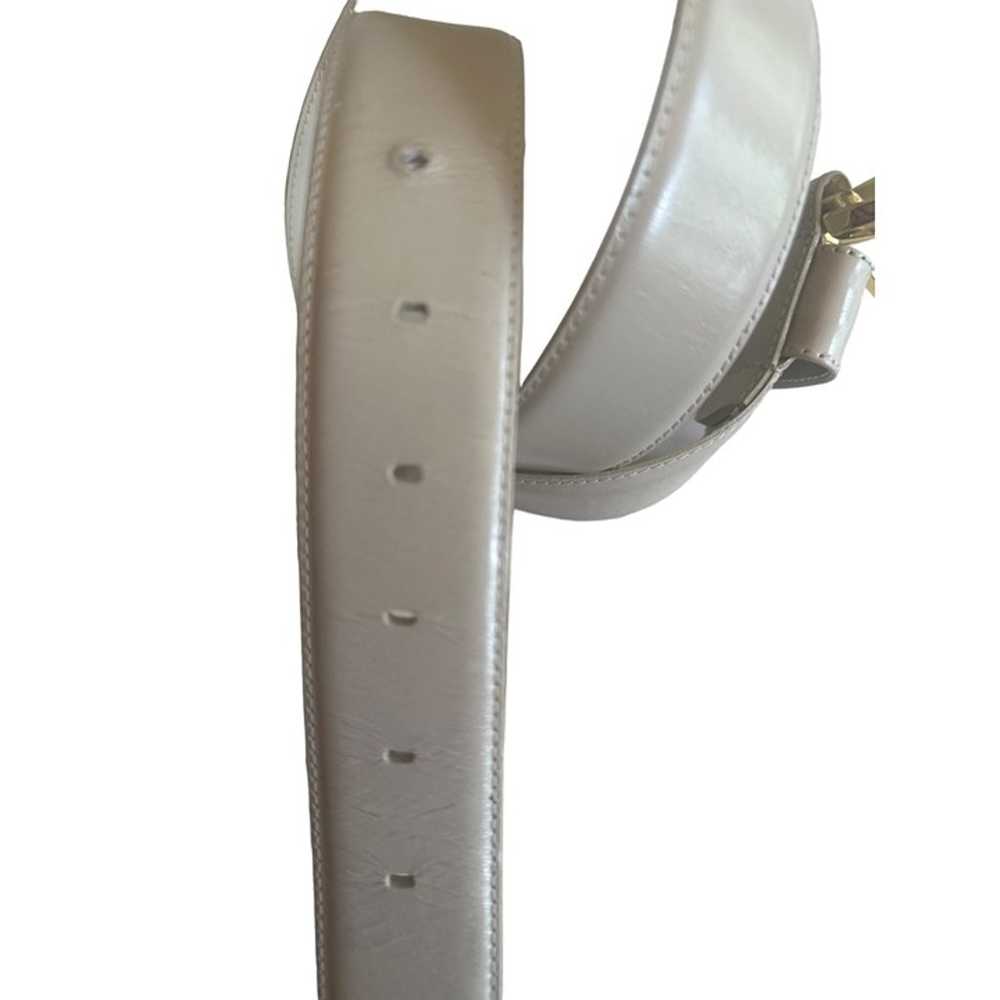 Liz Claiborne Belt Taupe Vintage 1980s Leather Si… - image 3