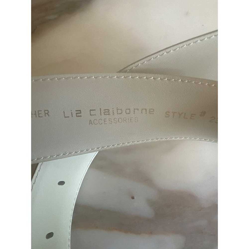 Liz Claiborne Belt Taupe Vintage 1980s Leather Si… - image 5