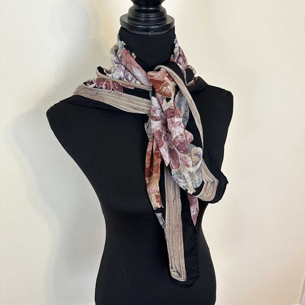 Vintage Salvadini Floral Silk Scarf 32 Inch Squar… - image 1