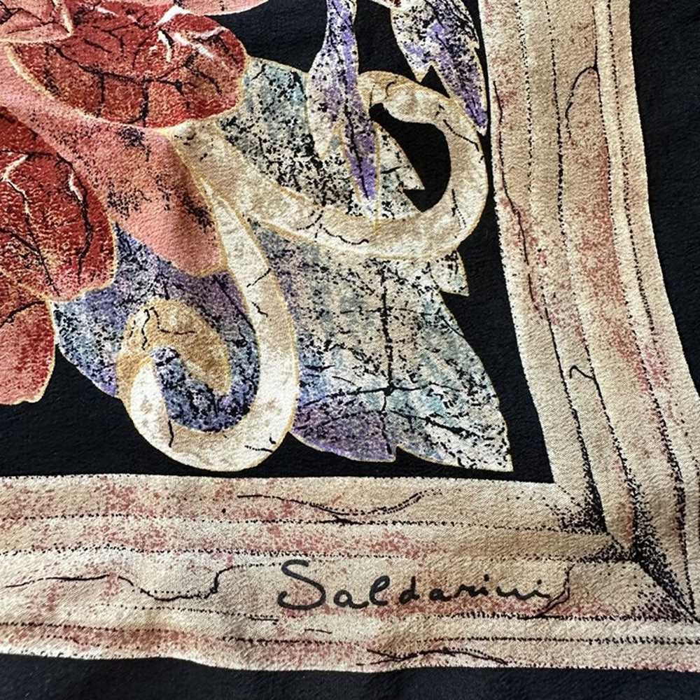 Vintage Salvadini Floral Silk Scarf 32 Inch Squar… - image 5