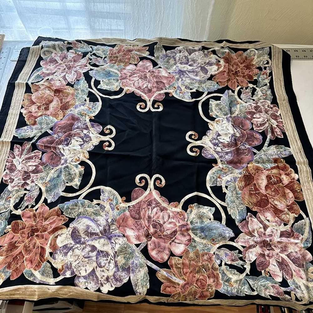 Vintage Salvadini Floral Silk Scarf 32 Inch Squar… - image 6