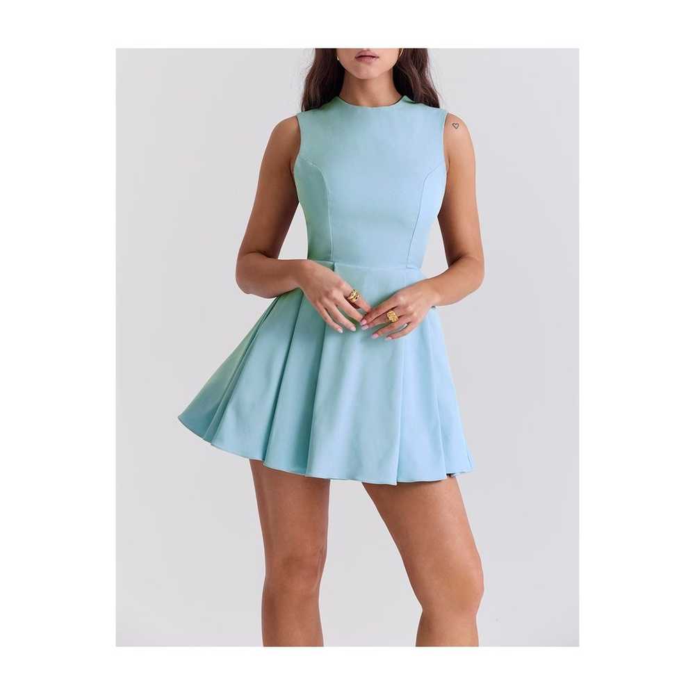 House of CB Ingrid Tuscan Blue Twill Mini Dress S… - image 1