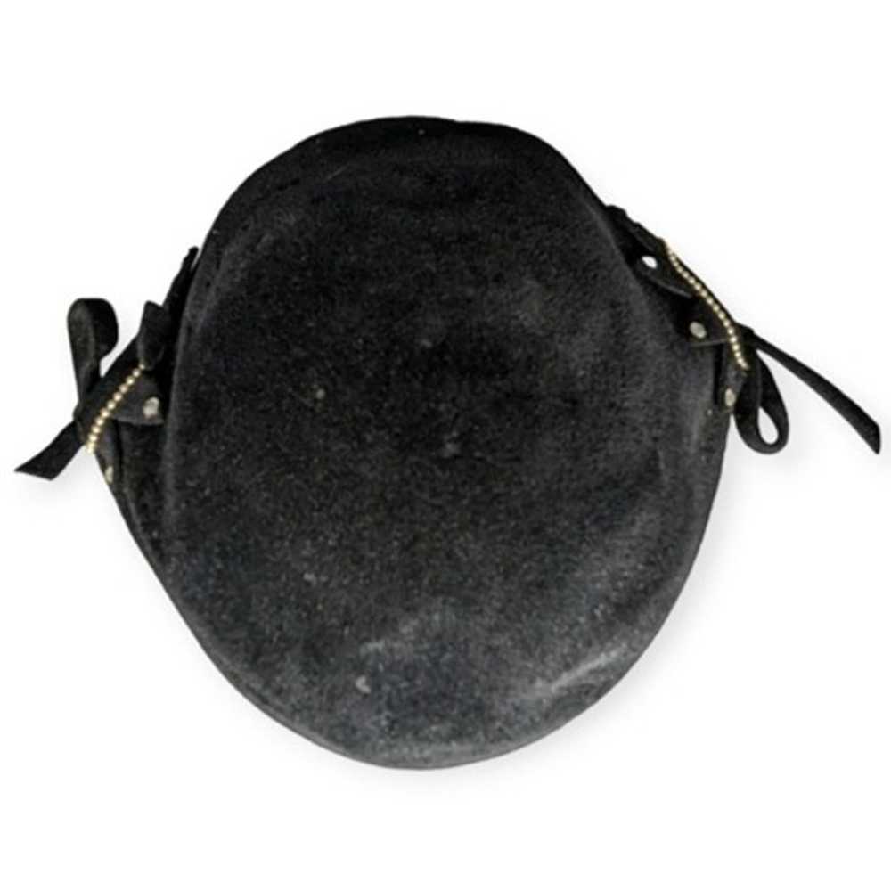 Vintage Black Velour Pinch Hat - image 4