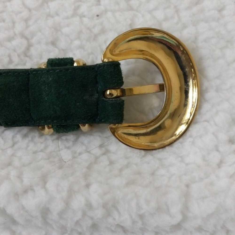 Vintage Donna Katz Dark Green Suede Designer Belt… - image 8