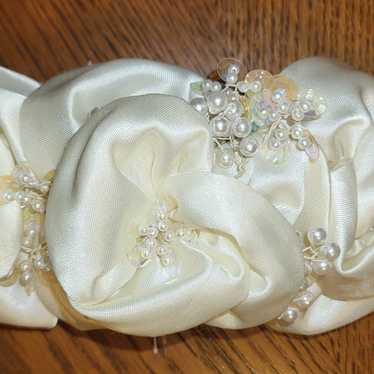 Vintage Bianchi Beaded Ivory Bridal Hair Piece - image 1