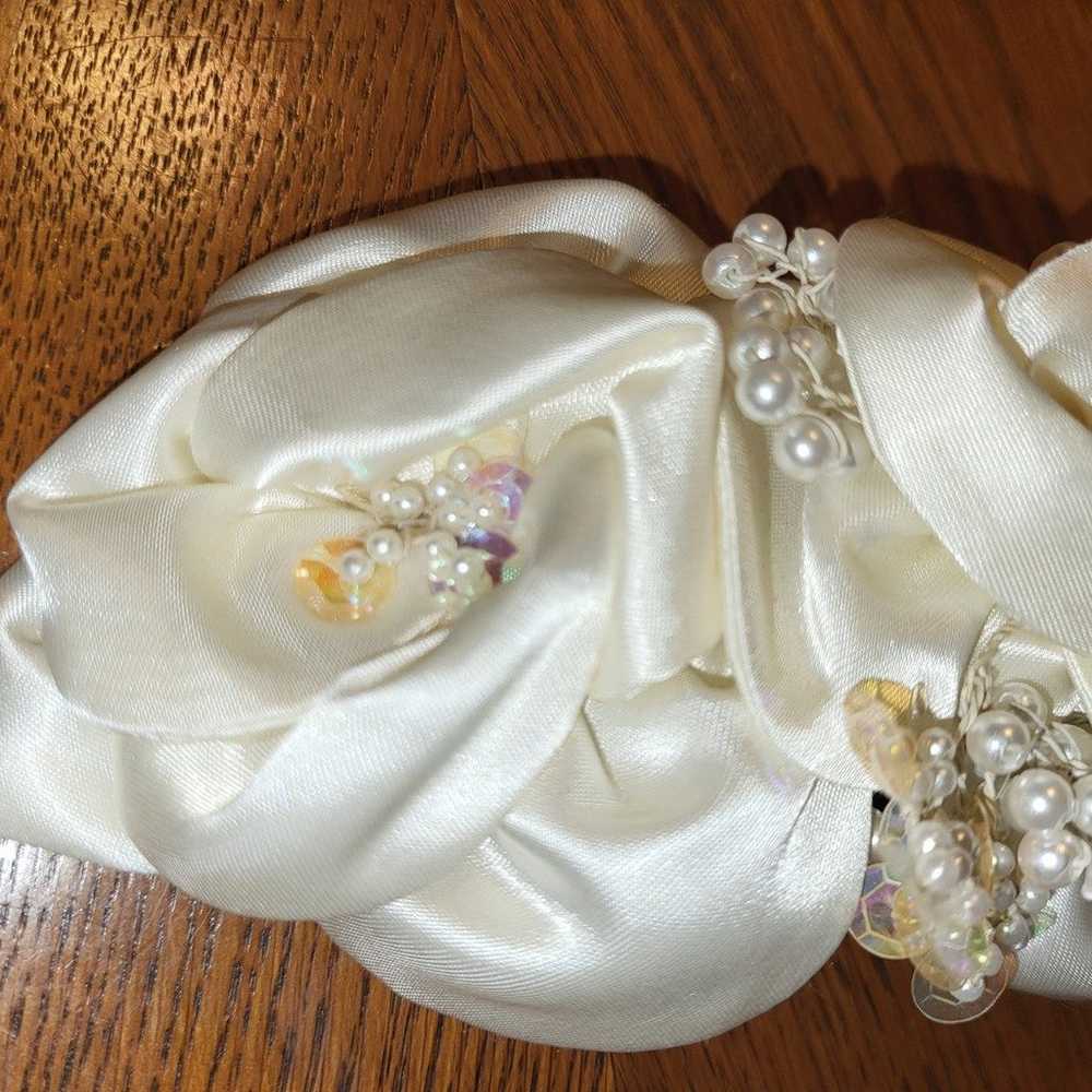 Vintage Bianchi Beaded Ivory Bridal Hair Piece - image 2