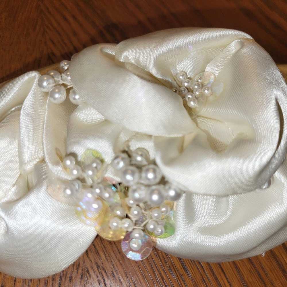 Vintage Bianchi Beaded Ivory Bridal Hair Piece - image 3