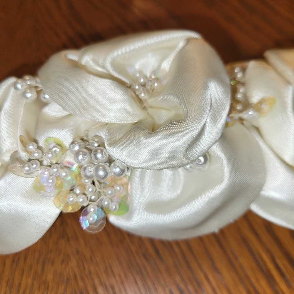 Vintage Bianchi Beaded Ivory Bridal Hair Piece - image 4