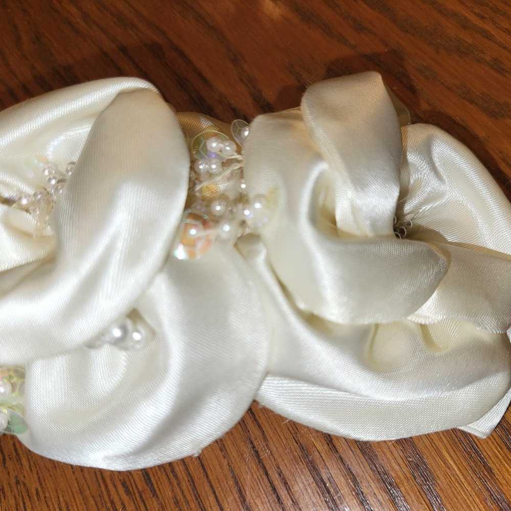 Vintage Bianchi Beaded Ivory Bridal Hair Piece - image 5