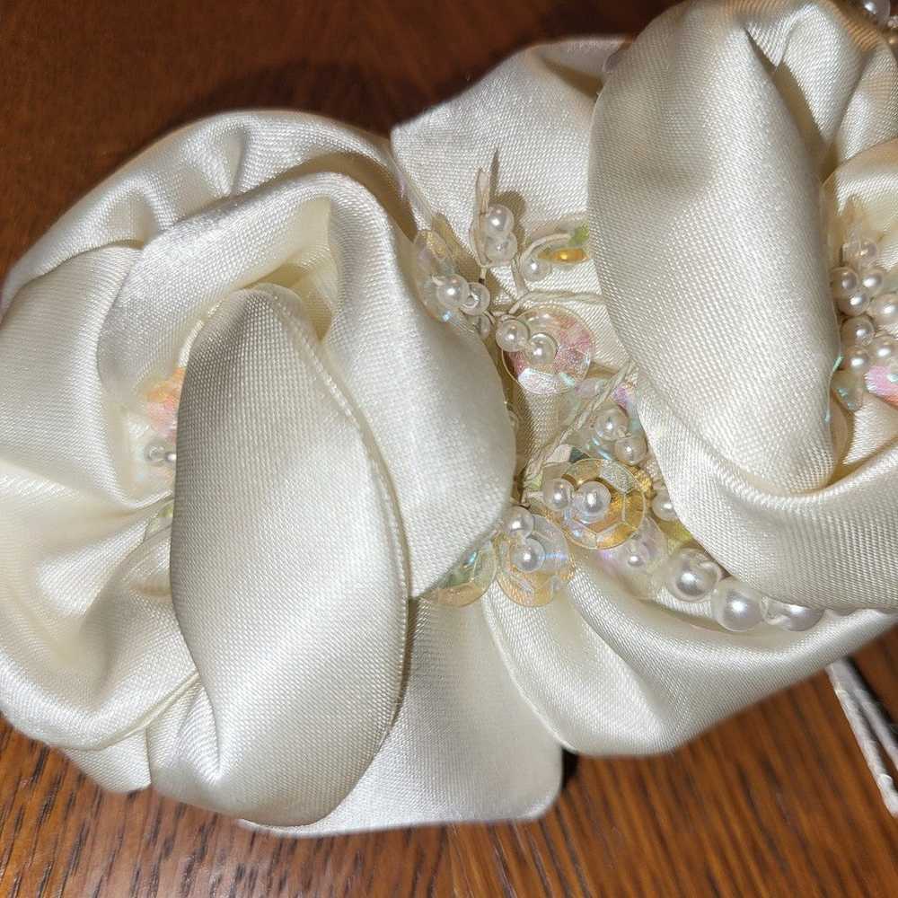 Vintage Bianchi Beaded Ivory Bridal Hair Piece - image 6