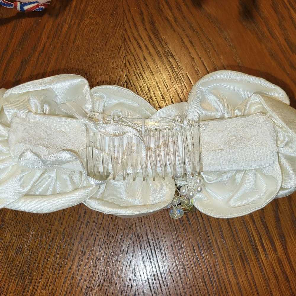 Vintage Bianchi Beaded Ivory Bridal Hair Piece - image 8