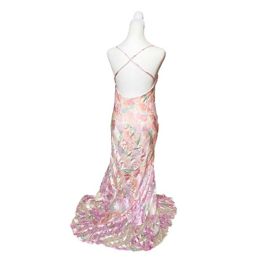 Vintage Y2K Silk Floral Beaded Dress - image 10