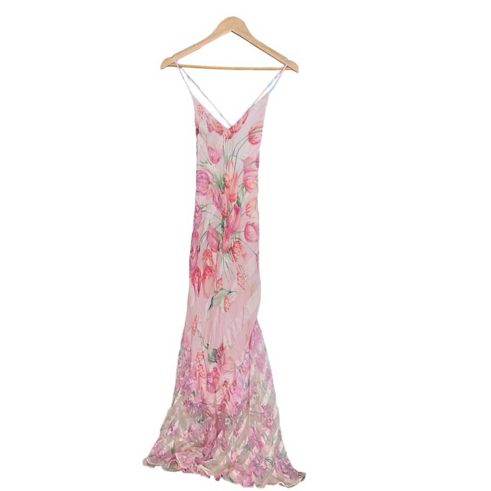 Vintage Y2K Silk Floral Beaded Dress - image 3